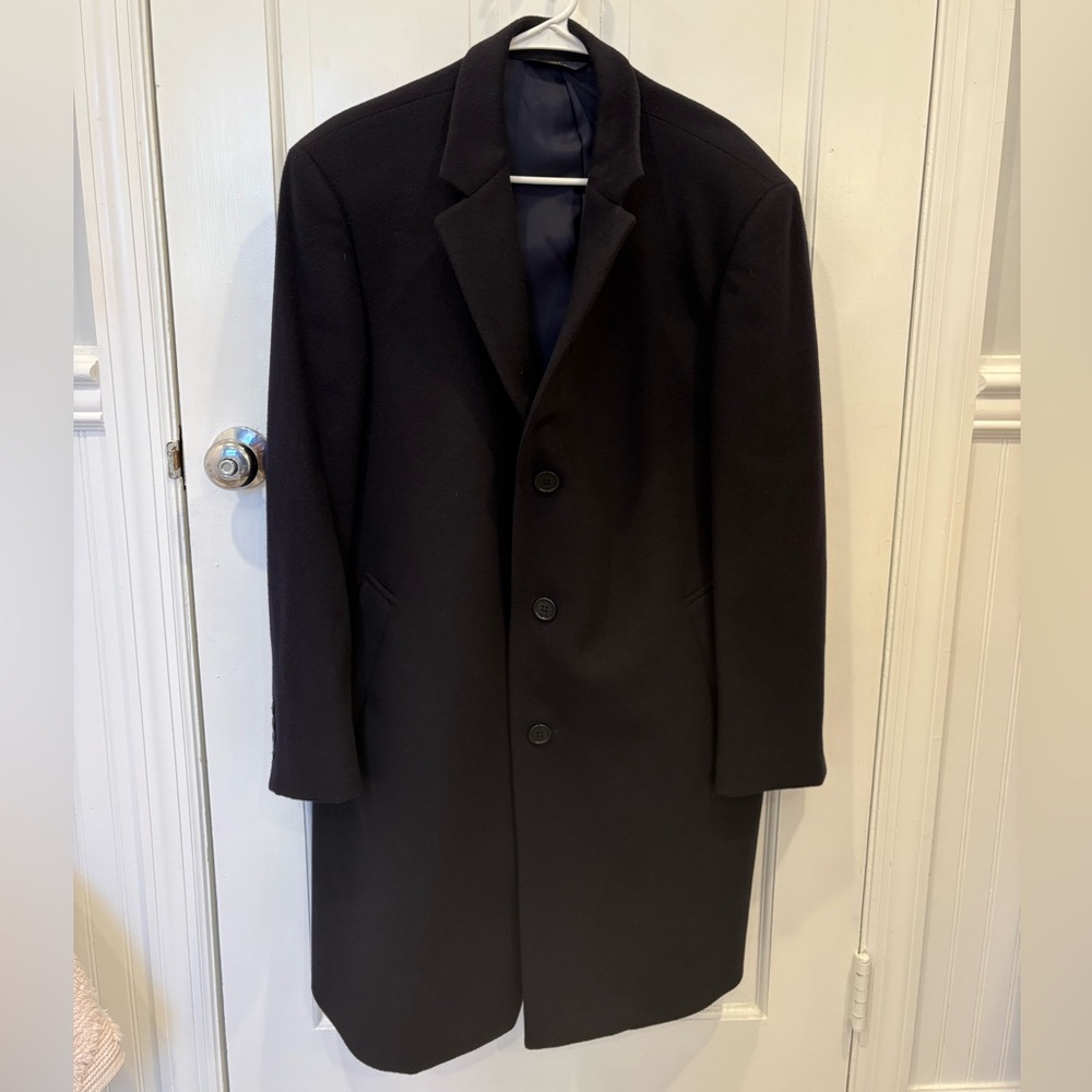 Brooks Brothers Classic Navy Men's Overcoat Wool Top Coat